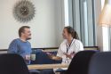 A typical patient consultation - the doctor explaining everything thoroughly and with a caring, human, empathetic approach