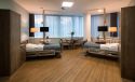 The beautiful patient rooms where a companion can stay with the patient